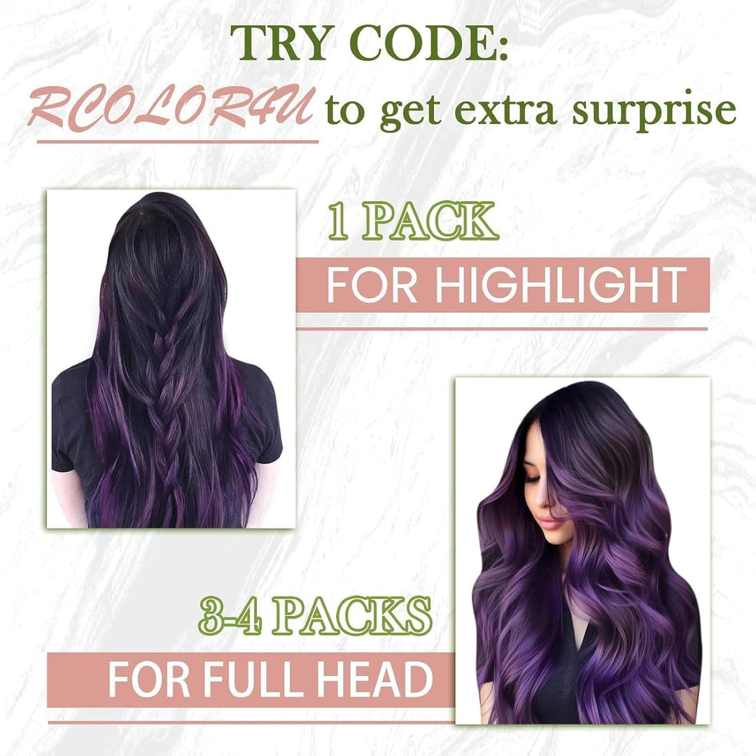 RUNATURE Lila Microringe Haarverlängerung mit Microbead 16zoll/40cm Remy Extensions Microring Microl