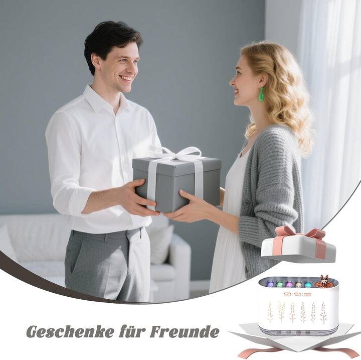 Luftbefeuchter, 700 ml Mini Schlafzimmerbefeuchter, Tragbarer Befeuchter mit 5 Loch Spray, farbenlic