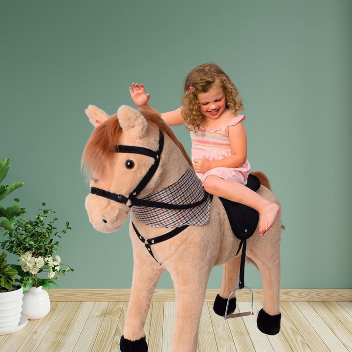 TE-Trend Pferd, 70 cm – Das perfekte Reitpferd für Kinder mit Sattel, Zaumzeug und Steigbügeln. EIN