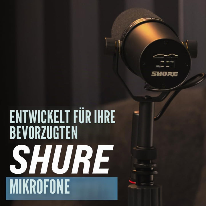 Shure by Gator Höhenverstellbarer Desktop-Mikrofonständer mit 6"-Rundsockel, schwarz (SH-DESKTOP1),