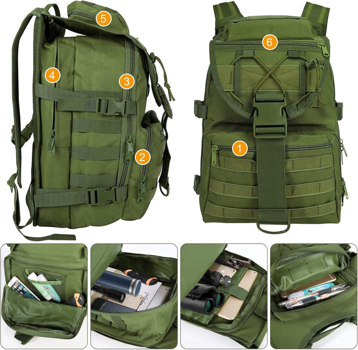 SHANNA Militärrucksack 35L/50L Armee Rucksack Molle, Hohe Kapazität Trekkingrucksack Wanderrucksäcke