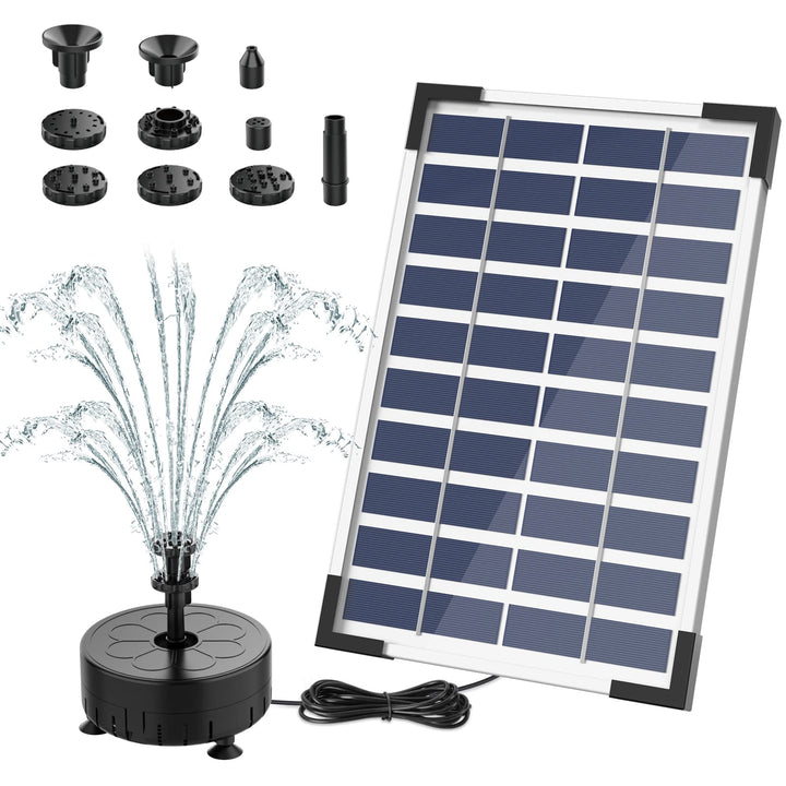 AISITIN 5.5W DIY Solar Springbrunnen, Neuestes Upgrade Solar Teichpumpe Solarbrunnen mit 10 Fontänen