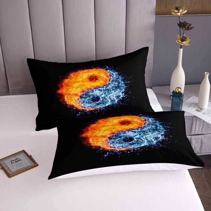 Yin Yang Bettbezug Set Boho Trippy Psychedelische Kunst Bettwäsche Set 135x200cm für Kinder Jungen M