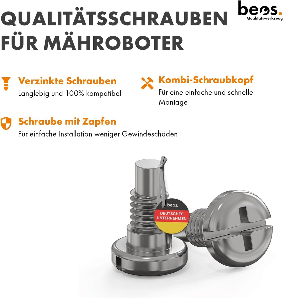 BEOS 30 x Premium Titan Ersatzmesser + Schrauben - Ersatzklingen für Premiummarken Husqvarna, Garden