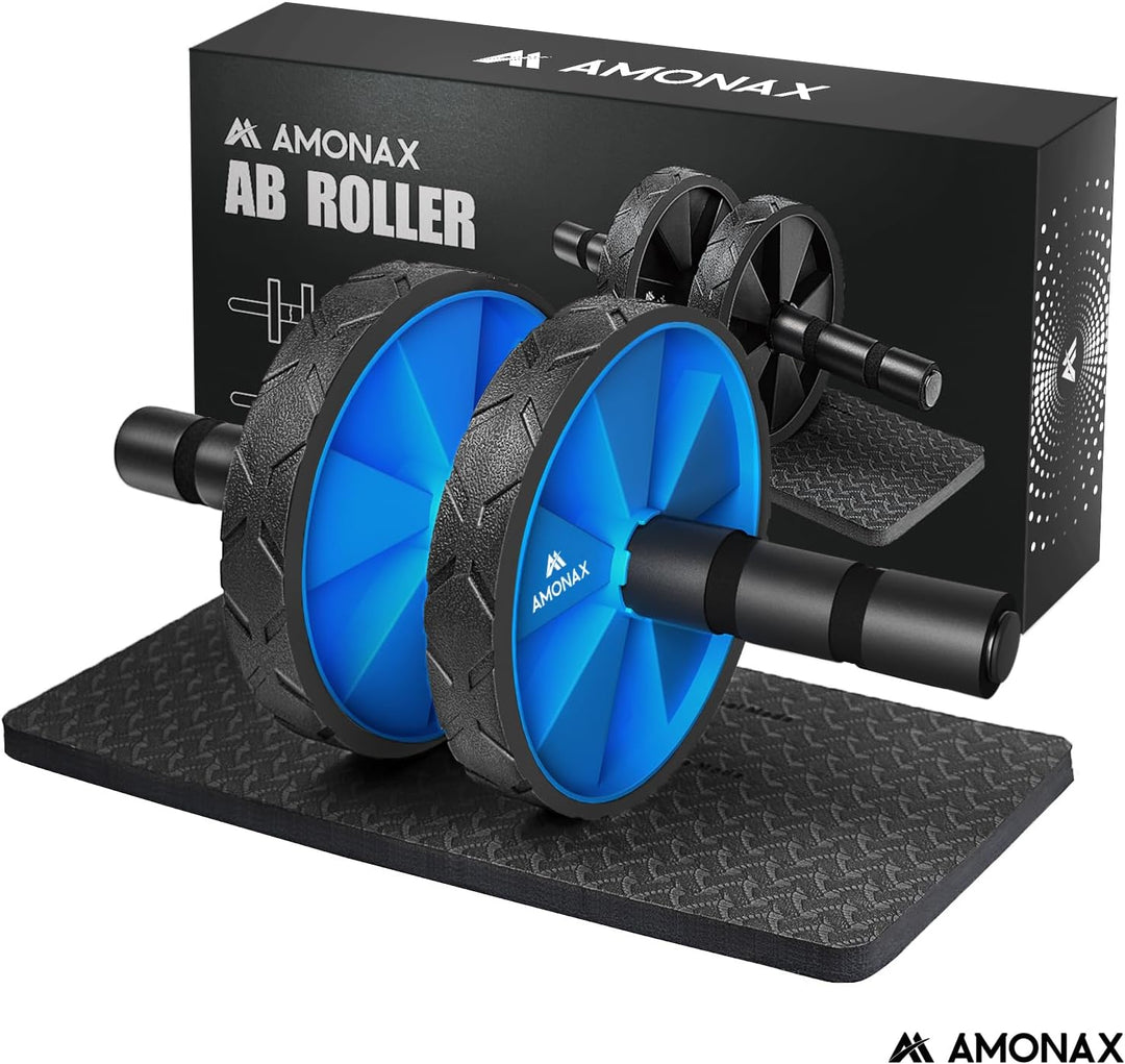 Amonax Bauchroller, bauchtrainer ab roller, bauchmuskeltrainer ab wheel set, mit Rutschfester, inkl.