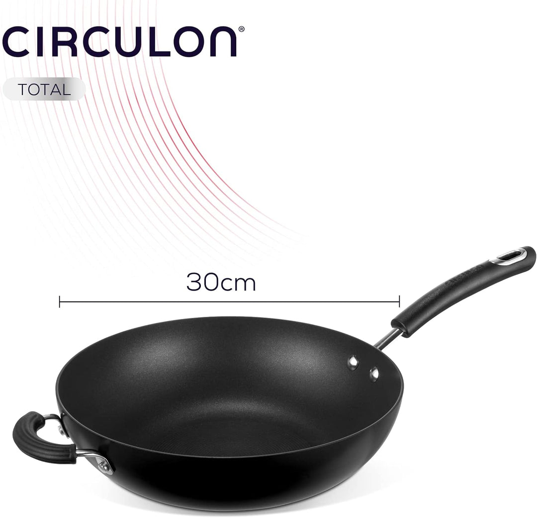 Circulon Total Wokpfanne Induktion 30 cm - Antihaftbeschichtete Servierpfanne mit Haltegriff - Induk