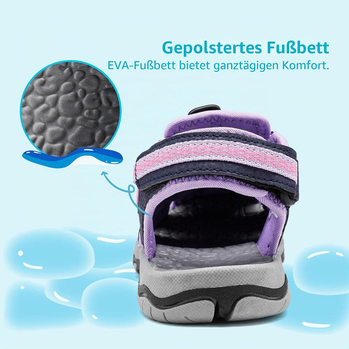 DREAM PAIRS Jungen Mädchen Sandalen Sommer Geschlossene Sport Turnschuhe Klettverschluss Sportliche
