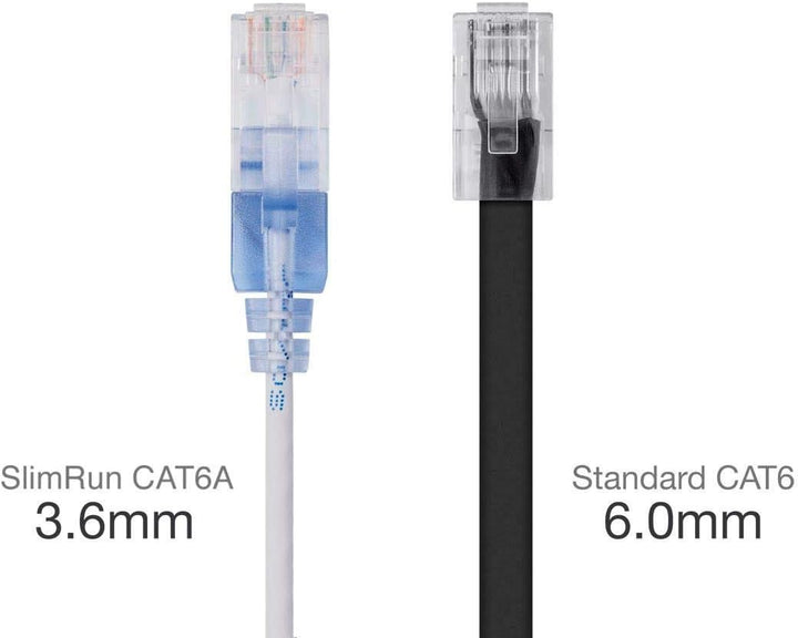 Monoprice Cat6A Ethernet-Patchkabel, 30 cm, Weiss, Netzwerk-Internetkabel, RJ45, 550 MHz, UTP, reine