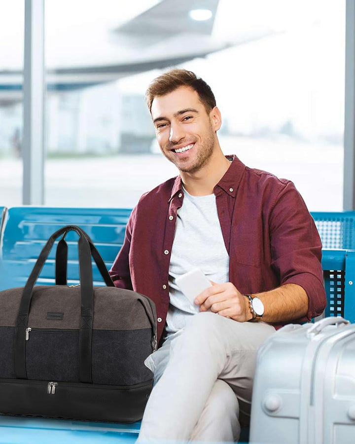 LOVEVOOK Reisetasche Weekender Herren Gross, 56L Handgepäck Tasche Für Flugzeug, Sporttasche Duffle