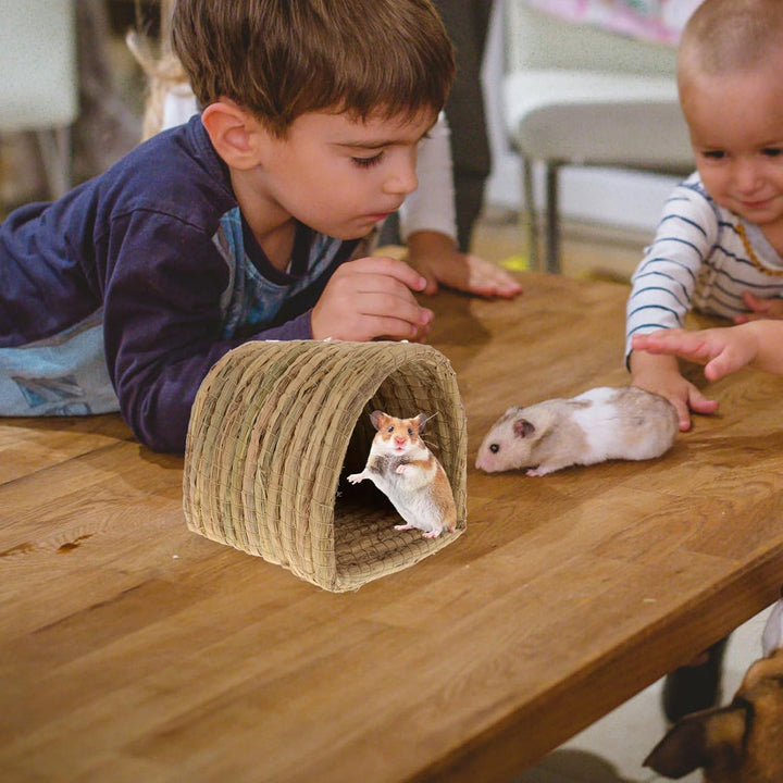HEMOTON Geflochtenes Hamsternest Hühnerschlafnest Nest Für Kleintiere Strohgeflochtenes Bett Schlafh