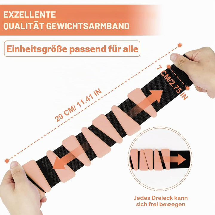 Handgelenkgewichte 2er Set, verstellbare Silikon-Workout-Gewichte für Frauen und Männer, tragbare Kn