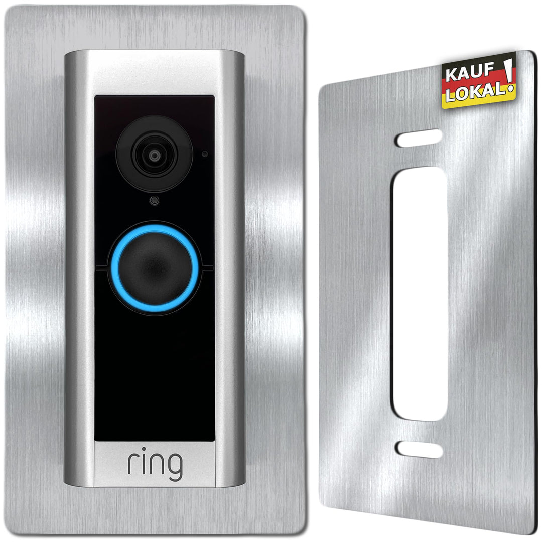 Ring Video Doorbell Pro 1/2 Blende, Wandplatte, Halterung, Edelstahl, Schild, Rahmen, Hochwertiges D