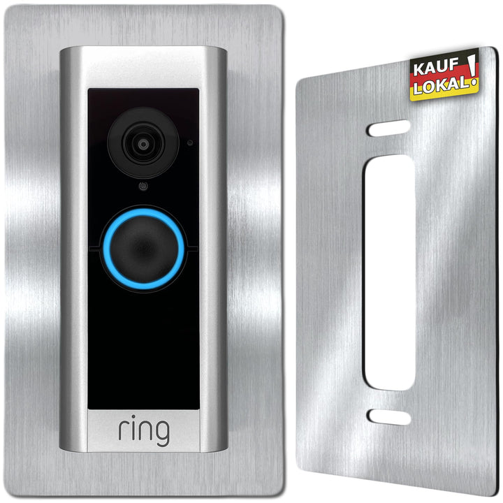 Ring Video Doorbell Pro 1/2 Blende, Wandplatte, Halterung, Edelstahl, Schild, Rahmen, Hochwertiges D