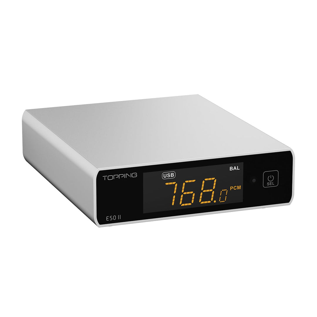 Topping E50 II Mini-HiFi-DAC AK4497S DSD512 PCM768kHz USB-DAC USB-C/Koax/Opt/BT-Eingänge RCA/TRS-Aus