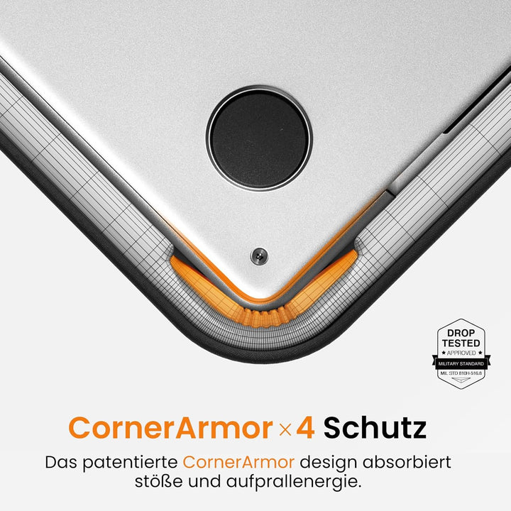 tomtoc 360° Tasche Hülle Kompatibel mit 15,6 Zoll Acer, ASUS, Dell, HP, Lenovo Laptop Notebook Chrom