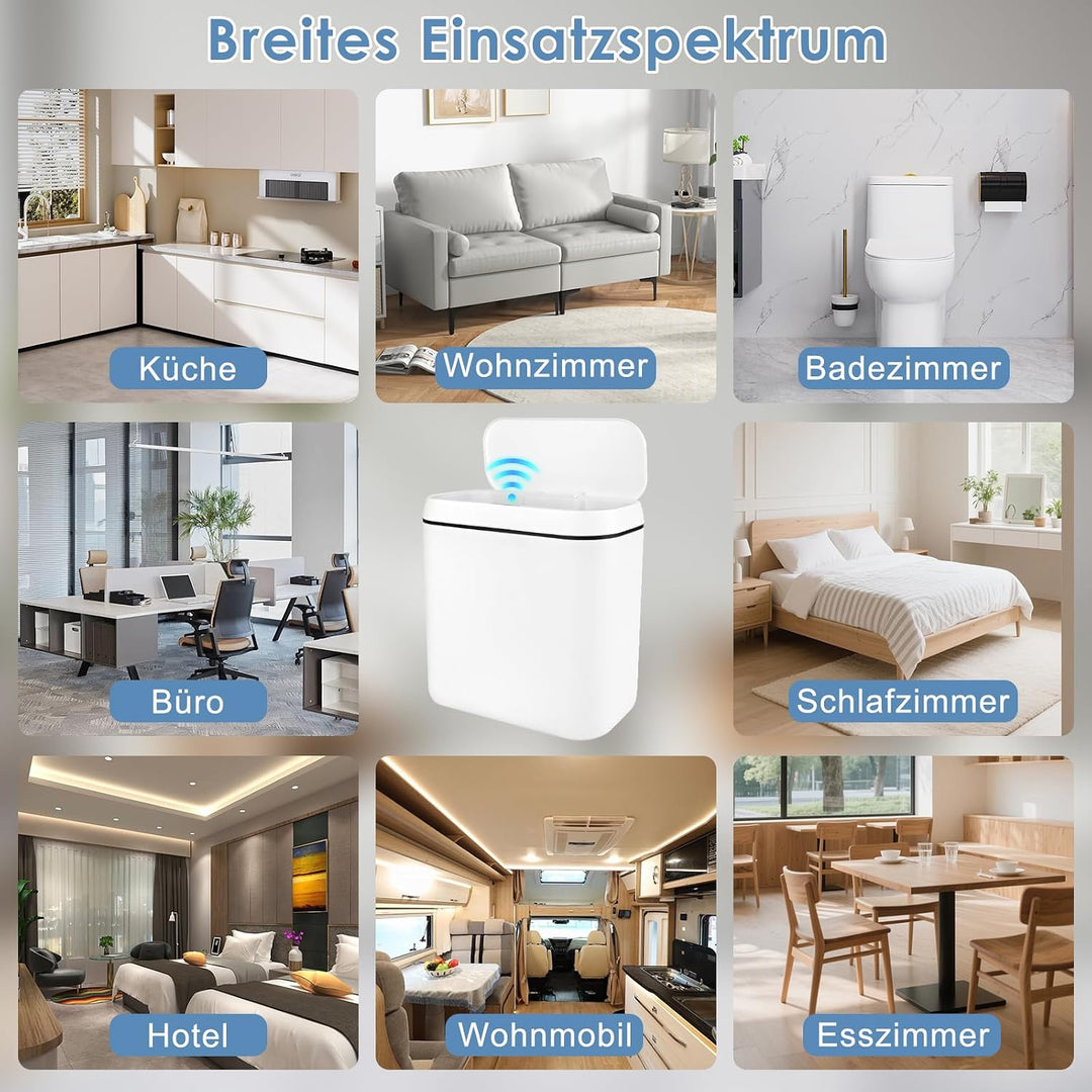 15L Mülleimer mit Sensor, Automatik Touchless Mülleimer mit 3 Modi, Sensor Mülleimer, Schnelle Reakt