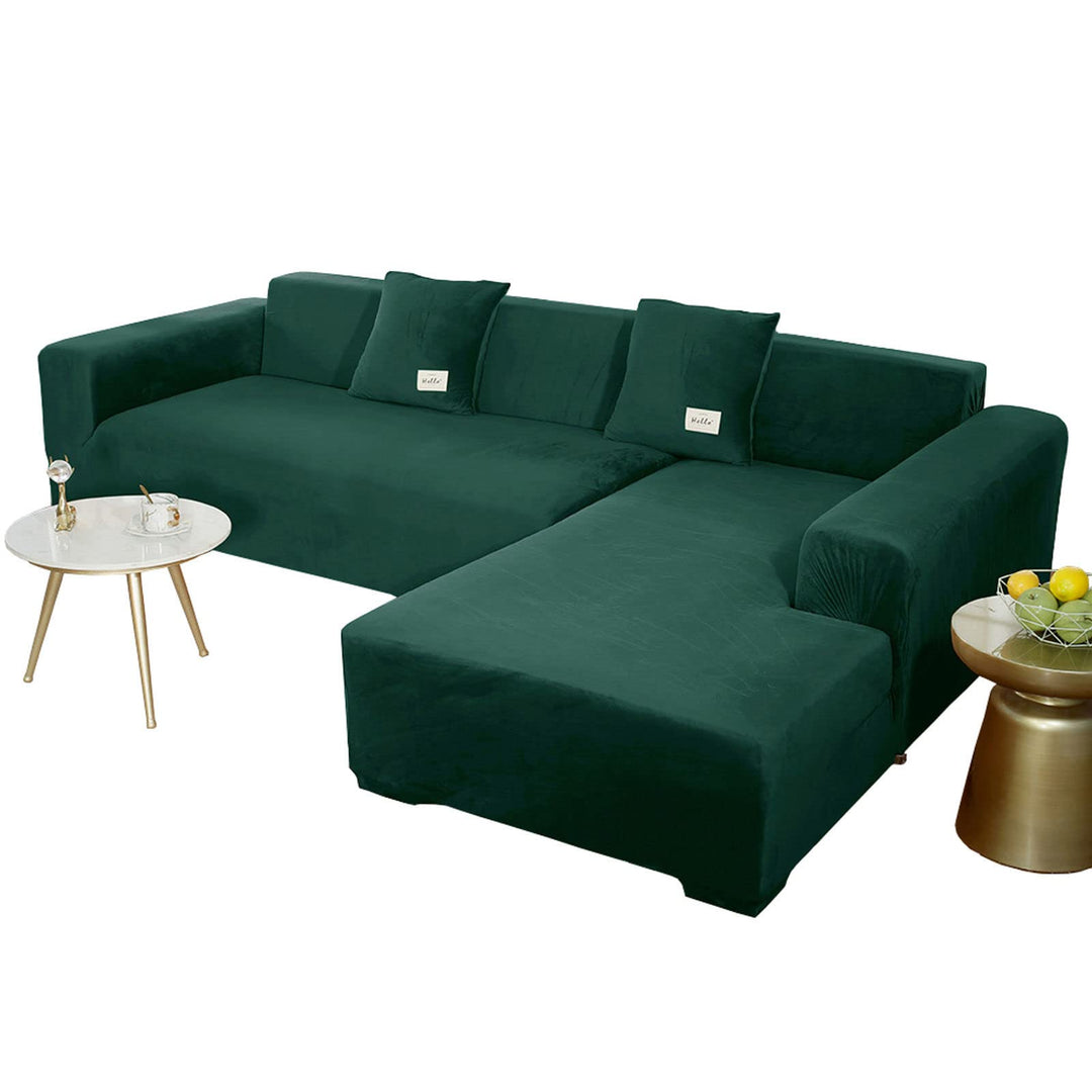 JHLD Sofabezug L Form, Stretch Sofabezug Samt L-förmiger Sofabezug Weiche Anti-rutsch Sofa Überwürfe