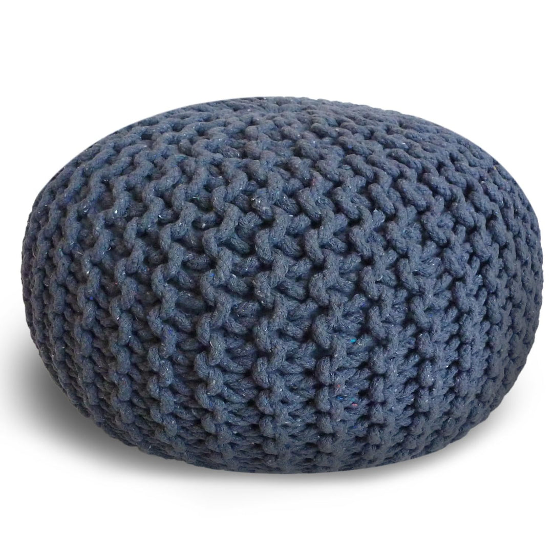 casamia Pouf Ø 55 o. 45 cm Strickhocker Sitzpouf Bodenkissen für Innen Indoor Grösse ø 55 cm, Farbe