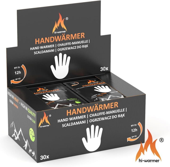 30x Handwärmer, Taschenwärmer, Handschuhwärmer, Hand Wärmekissen, 12h Wärme Wärmepads, Fingerwärmer