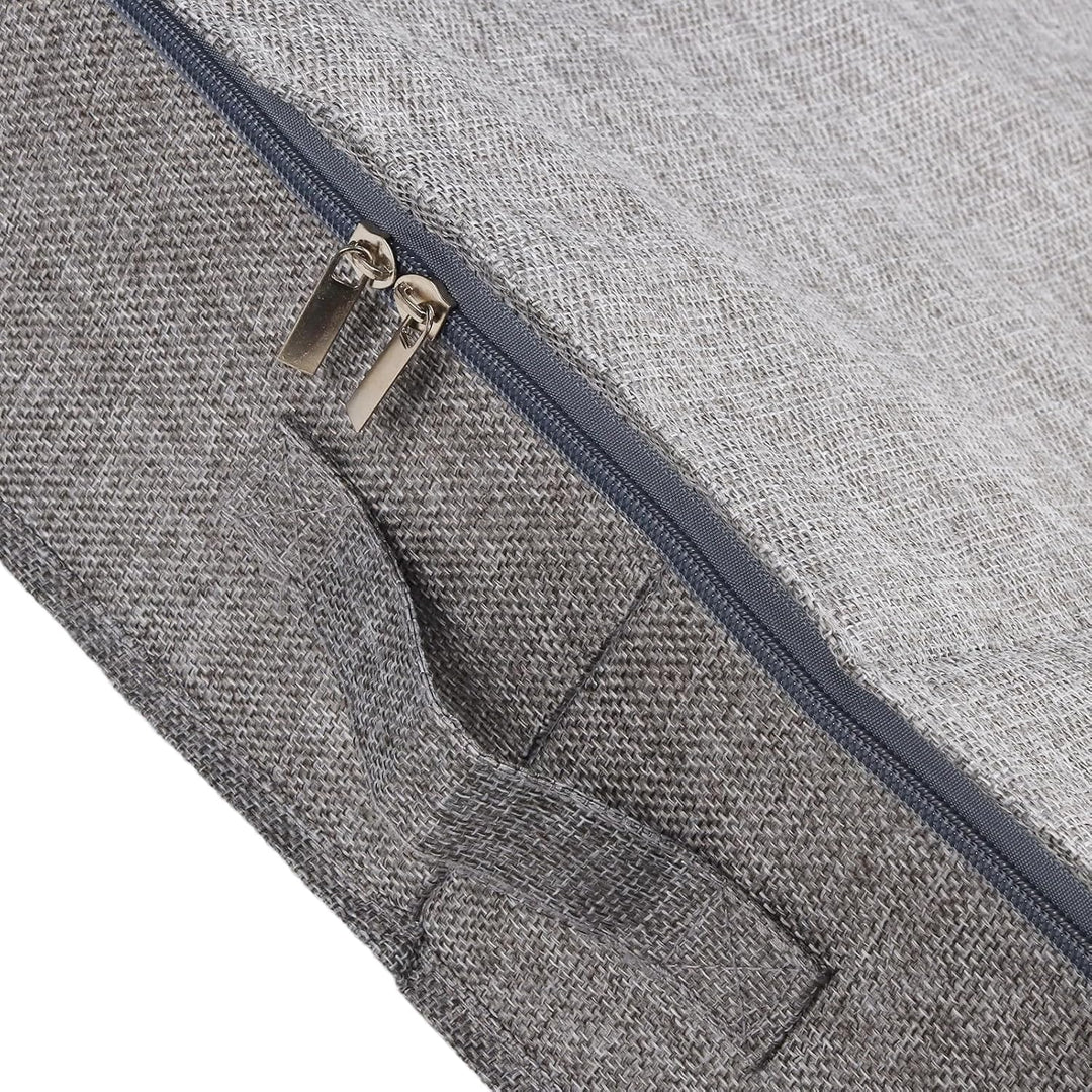 2 Stück Unterbett Aufbewahrungsbox, 85 x 40 x 12cm Grau Faltbare Unterbettkommode aus Stoff, Bettkas