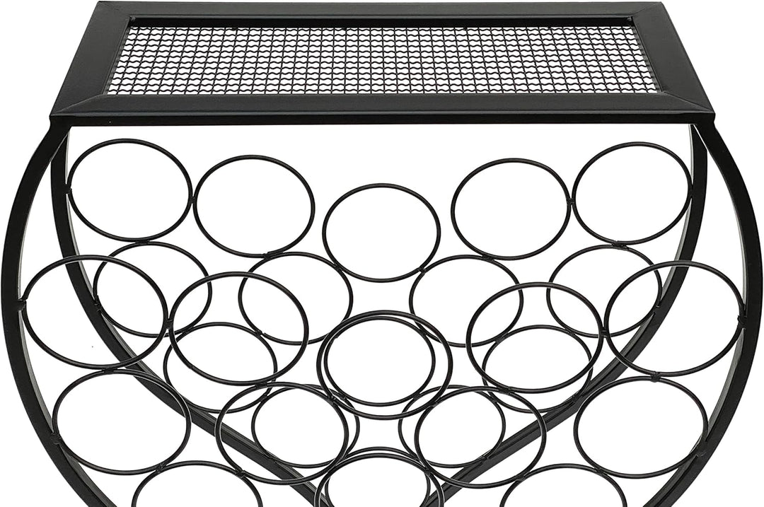 DanDiBo Weinregal Weinglas Design Metall Schwarz Flaschenregal stehend 100 cm 96211 für 15 Flaschen