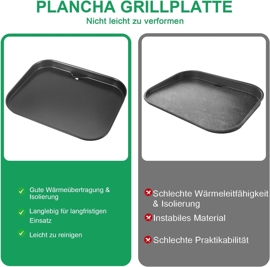 WELL GRILL Flache Grillplatte und Grillrost für Ninja Woodfire OG701EU Serie, Plancha Grillplatte &