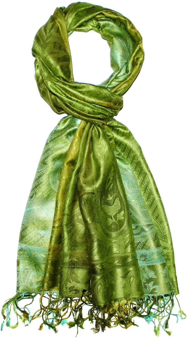 Lorenzo Cana Damen Pashmina Schal Schaltuch jacquard gewebt 100% Seide 70 x 190 cm Paisley Seidensch