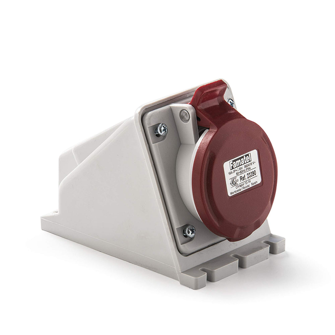 FAMATEL - Aufputzdose IP44 | 3P+T | 32A | 380-415V | Rot