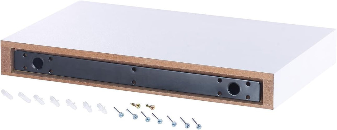 Carlo Milano Wandschublade: Wandregal mit versteckter Schublade, 40 x 5 x 25 cm, weiss (Wandschublad