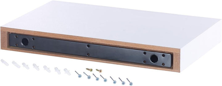 Carlo Milano Wandschublade: Wandregal mit versteckter Schublade, 40 x 5 x 25 cm, weiss (Wandschublad