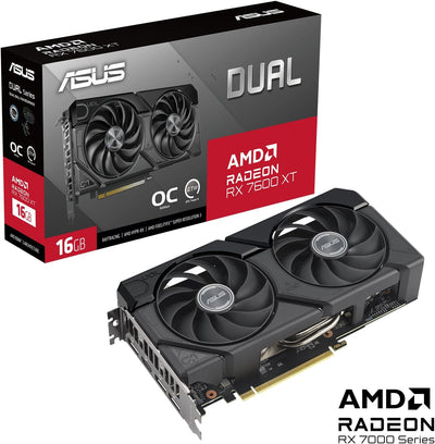 ASUS Dual Radeon RX 7600 XT OC Edition 16GB GDDR6 Gaming Grafikkarte (AMD Radeon RX7600XT, PCIe 4.0,