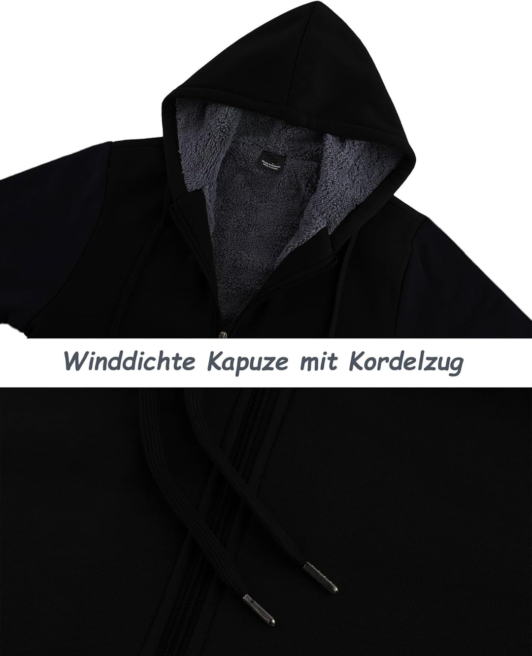 SwissWell Hoodies Herren Gefütterte Sweatjacke mit Kapuze Winter Jacke Reissverschluss Warmer Fleece