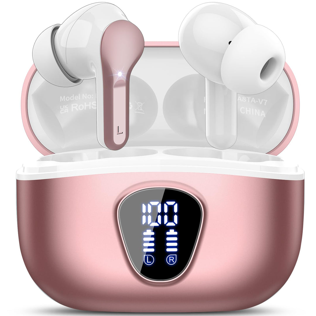 Bluetooth Kopfhörer, Kopfhörer Kabellos Bluetooth 5.4 In Ear, 4 ENC Noise Cancelling Mic Ohrhörer, H