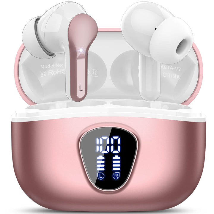 Bluetooth Kopfhörer, Kopfhörer Kabellos Bluetooth 5.4 In Ear, 4 ENC Noise Cancelling Mic Ohrhörer, H