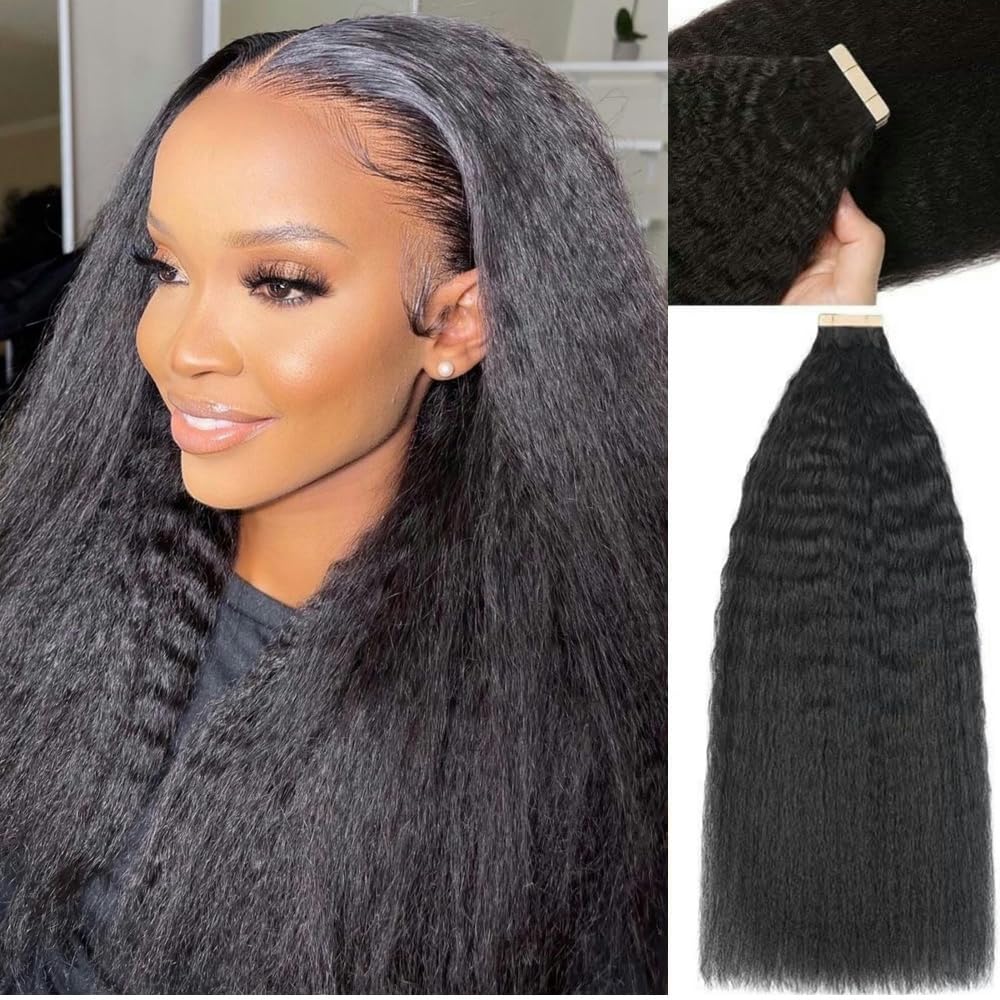 YDDM Schwarze Frauen tape extensions echthaar schwarz Kinky Straight Tape in haarverlängerung echtha