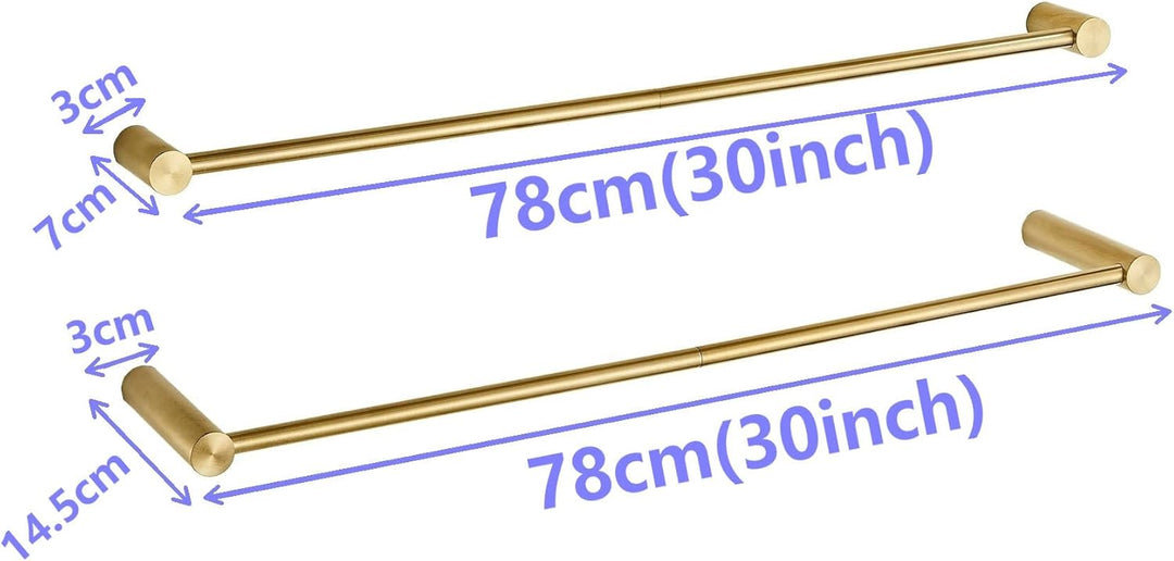 Leekayer 78cm Badezimmer Goldene Doppelschichthandtücherstange, Wandhandtücherhalter, Edelstahl, Sch
