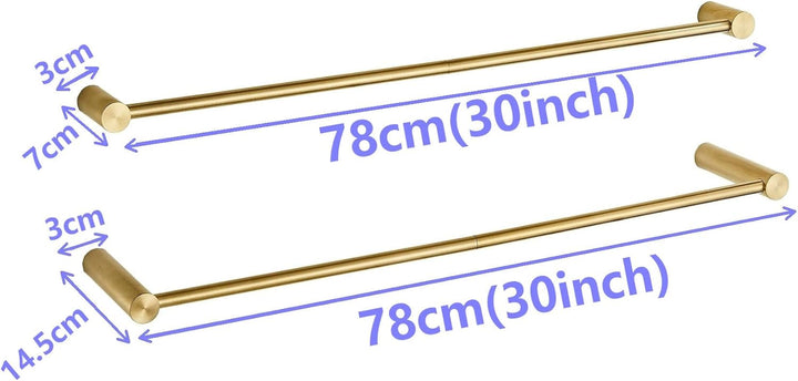Leekayer 78cm Badezimmer Goldene Doppelschichthandtücherstange, Wandhandtücherhalter, Edelstahl, Sch