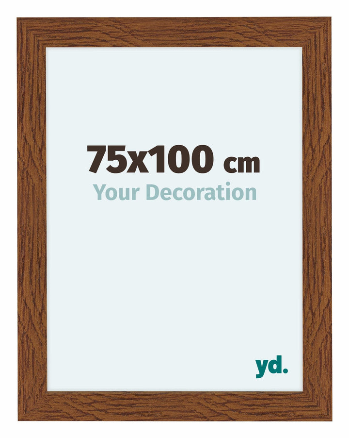 yd. Your Decoration - Bilderrahmen 75x100 cm - Eiche Rustikal - Bilderrahmen aus MDF mit Acrylglas -