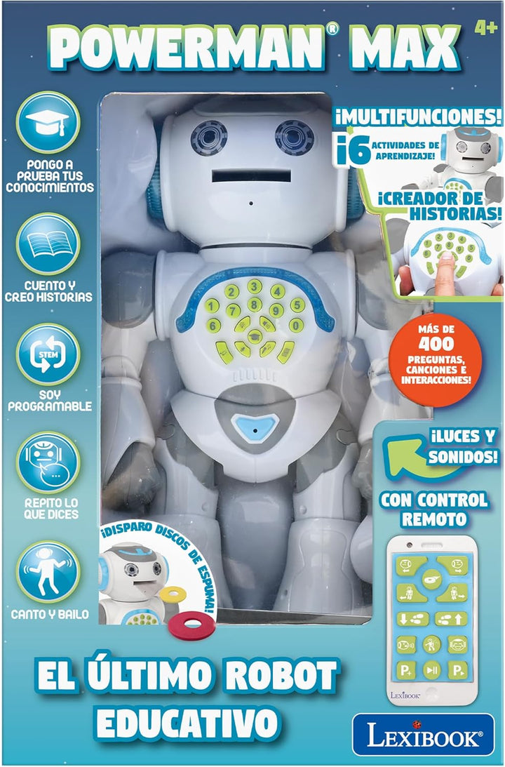 LEXIBOOK- Powerman MAX Robot de Juguete Parlante, Multicolor (ROB80ES)