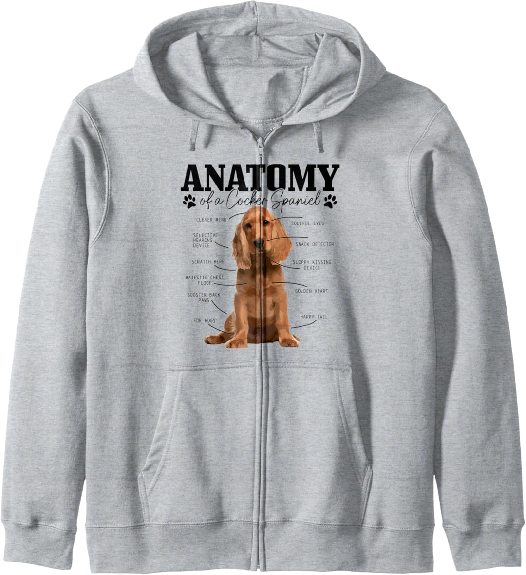 Cocker Spaniel Anatomie Lustig Niedlich Hund Cocker Spaniel Mama Papa Kapuzenjacke
