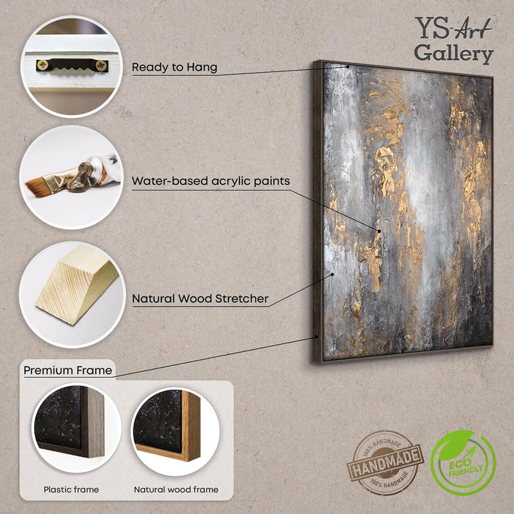 YS-Art Luxus Abstrakt Design Acryl Gemälde auf Leinwand Milchstrasse handgemalt Wandbilder Wohnzimme
