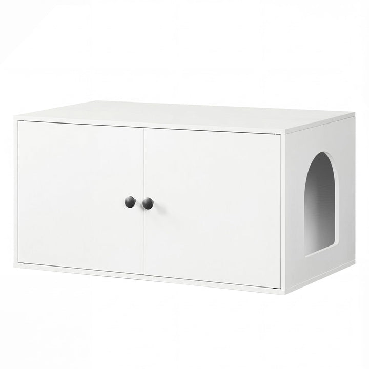 HOOBRO Katzenklo Schrank aus Spanplatte, Katzentoilette Schrank, versteckter Katzenkloschrank mit Se