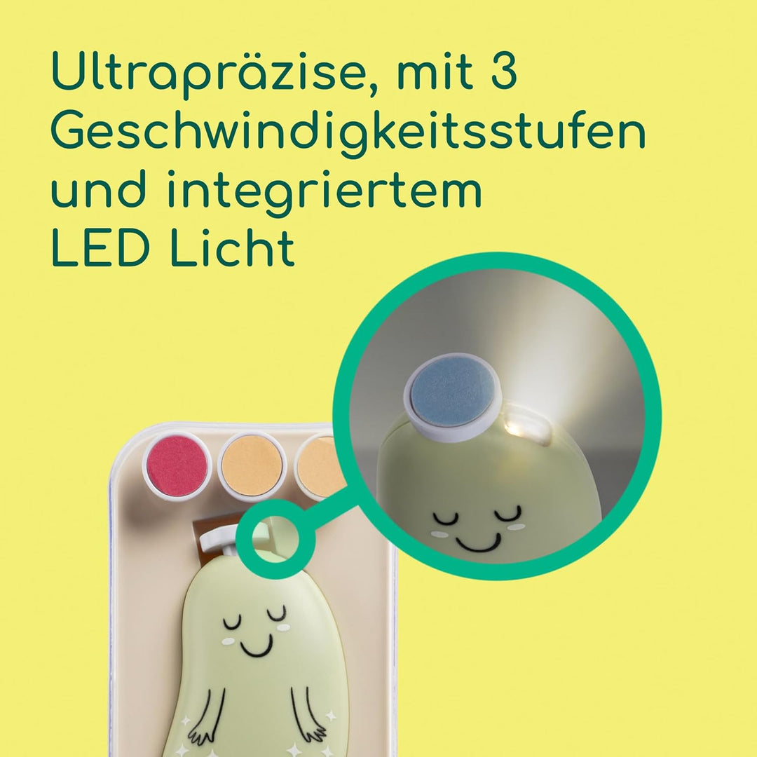Bebeconfort Elektrische Baby-Nagelfeile, Ab Geburt, Babys + Kleinkinder, 7 Nagelfeilen mit Verschied
