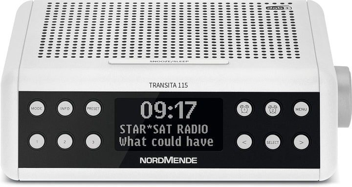 Nordmende Transita 115 – Digital-Radiowecker (DAB+/UKW Uhrenradio mit doppeltem Alarm, Sleep Timer,