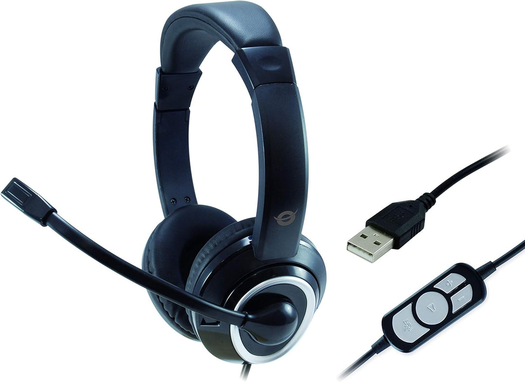 Conceptronic POLONA01B USB Headset + Mikrofon, schwarz