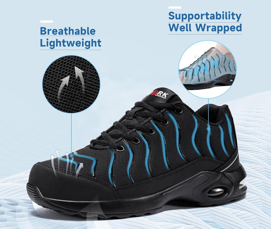 LARNMERN Sicherheitsschuhe Herren Leichte Arbeitsschuhe Herren rutschfeste Schutzschuhe Dämpfung Abr