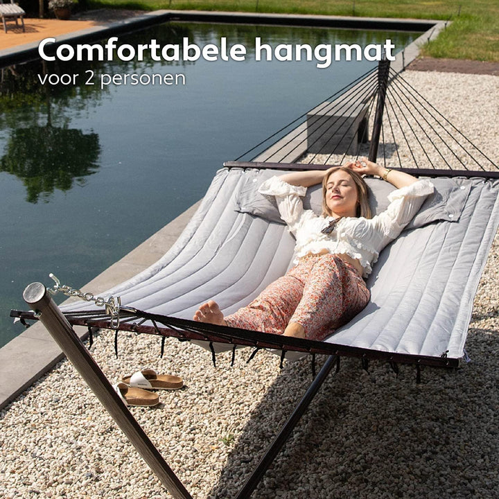 VITA5 Hängematte Outdoor - Hängematte mit Gestell für den Garten, Pool & Balkon - Grosszügige Hängem