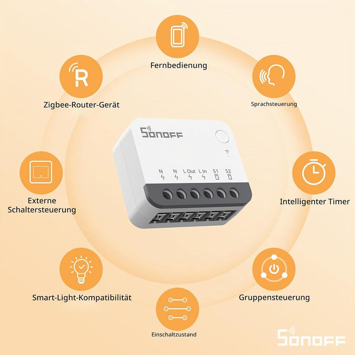 SONOFF Zigbee Smart Switch, funktioniert mit Alexa &amp; Google Home, 2 PACK, erfordert ZigBee Gateway,