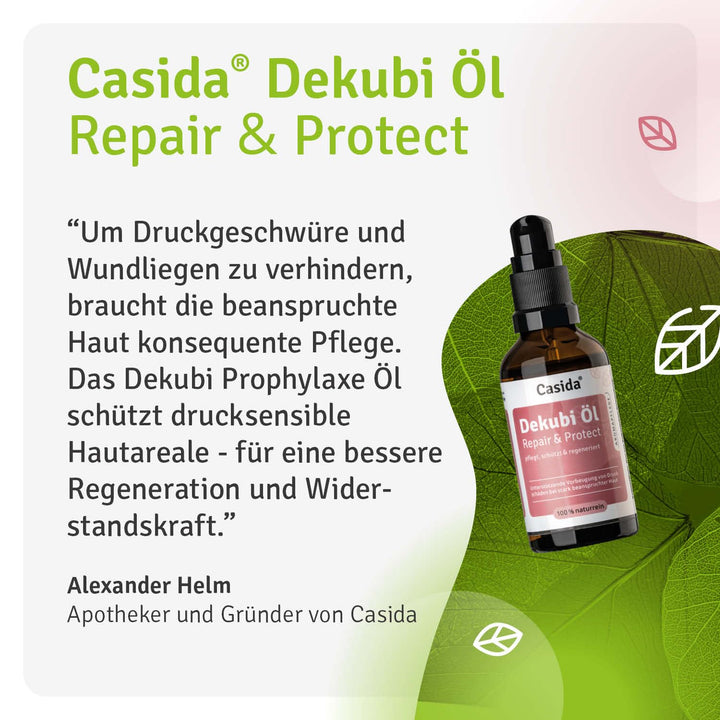 Casida Dekubi Öl Repair & Protect - Aromapflege mit 100% naturreinen Ölen für Dekubitusprophylaxe un
