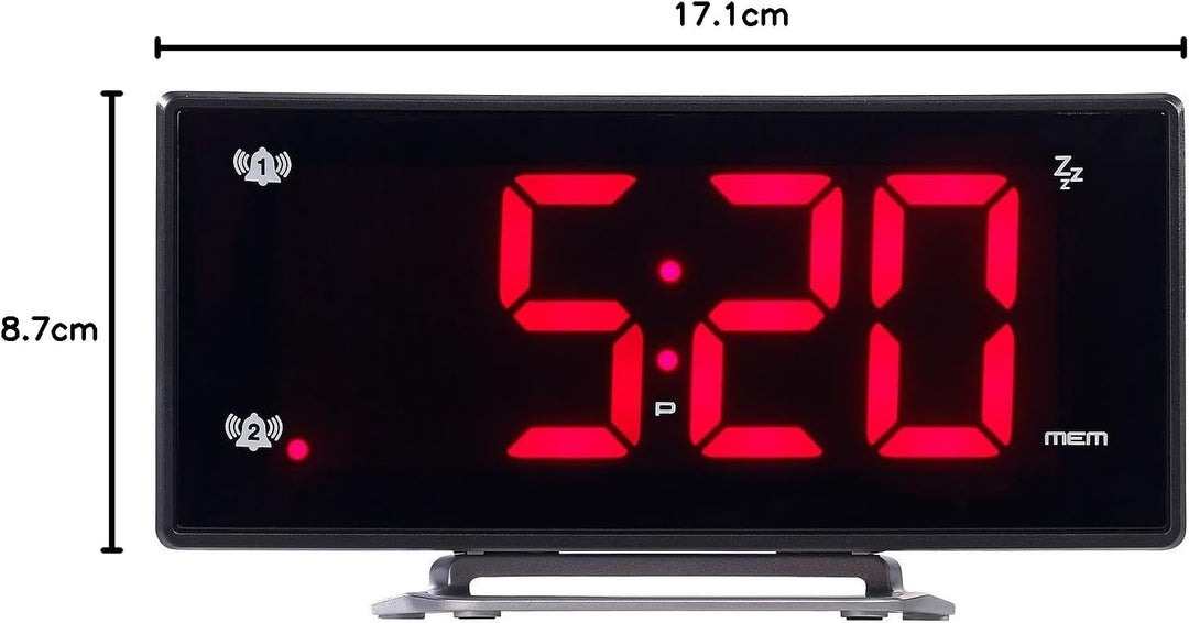 auvisio Weckradio: Projektions-Radiowecker mit Curved-Display, Dual-Alarm & USB-Ladeport (LED Wecker